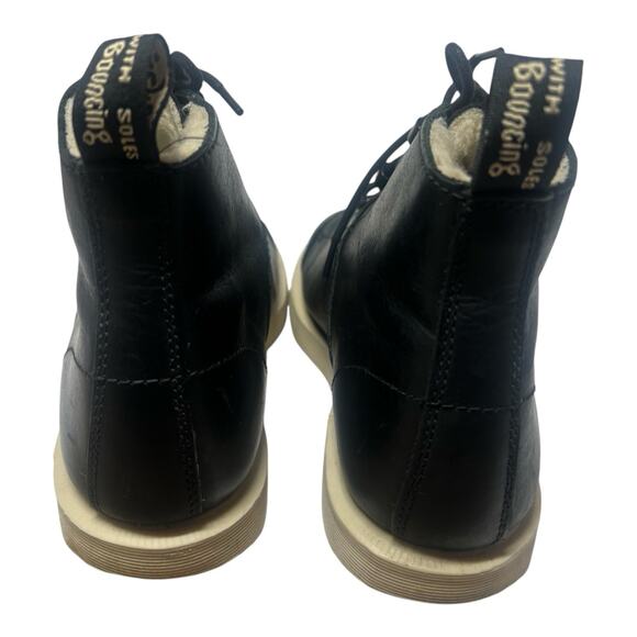 Dr. Martens Les Boot FL Womens 8 Black Chukka Faux Fur Lined Wedge Heel Lace Up - Picture 5 of 13